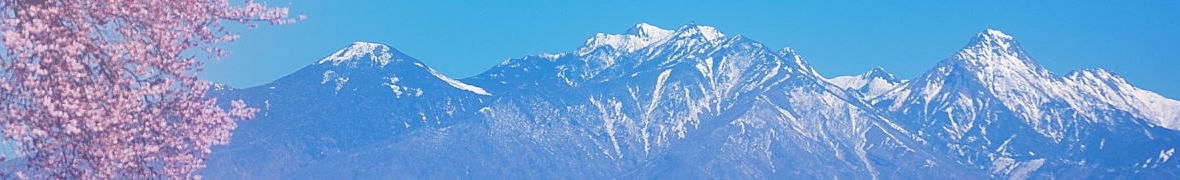 わに塚のサクラと冠雪の八ヶ岳