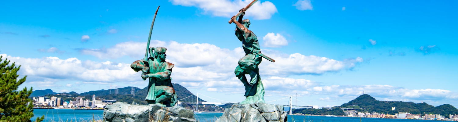 元乃住神社とフグのイラスト